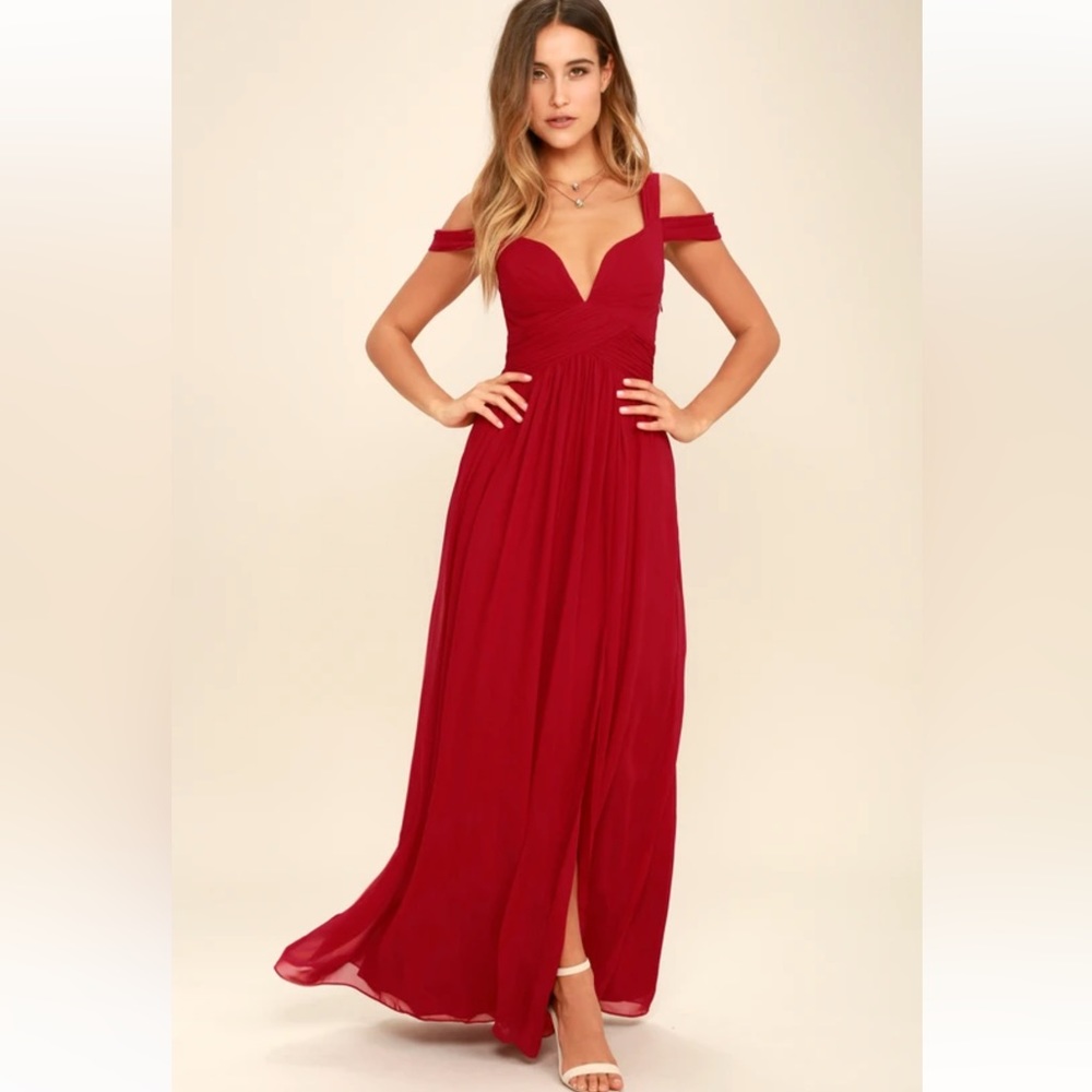 Lulu’s Wine Red Maxi Dress - Size XS